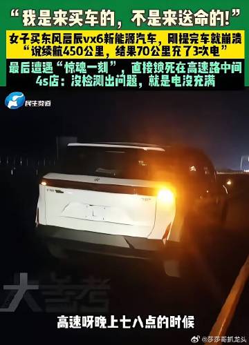 “我是买车的，不是来送命的！”河南郑州，女子提了一辆新能源车，说好的续...