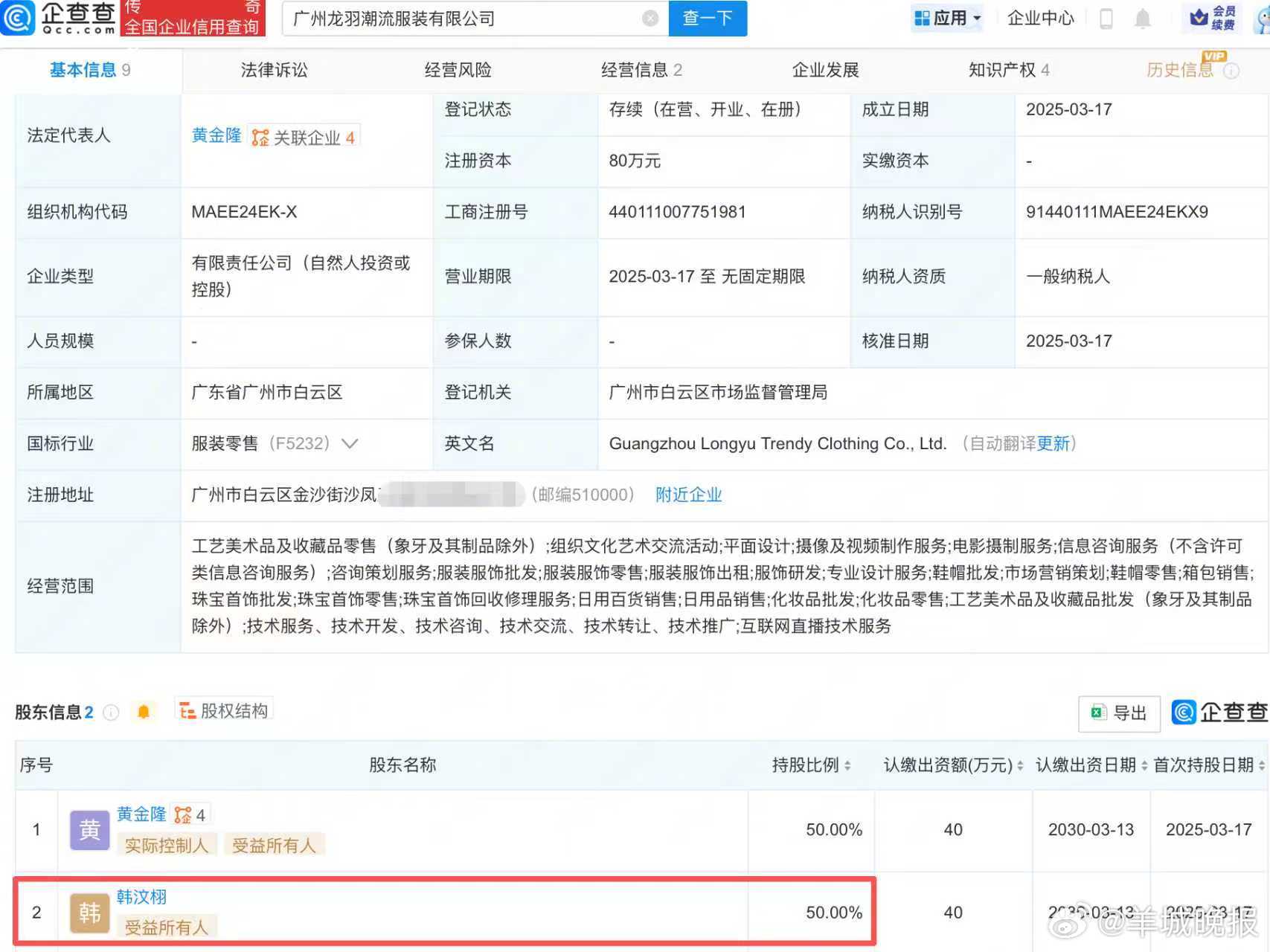 #韩汶栩近30天掉粉19万#【#韩汶栩公司已注册其姓名商标#】近日，网红主播韩汶