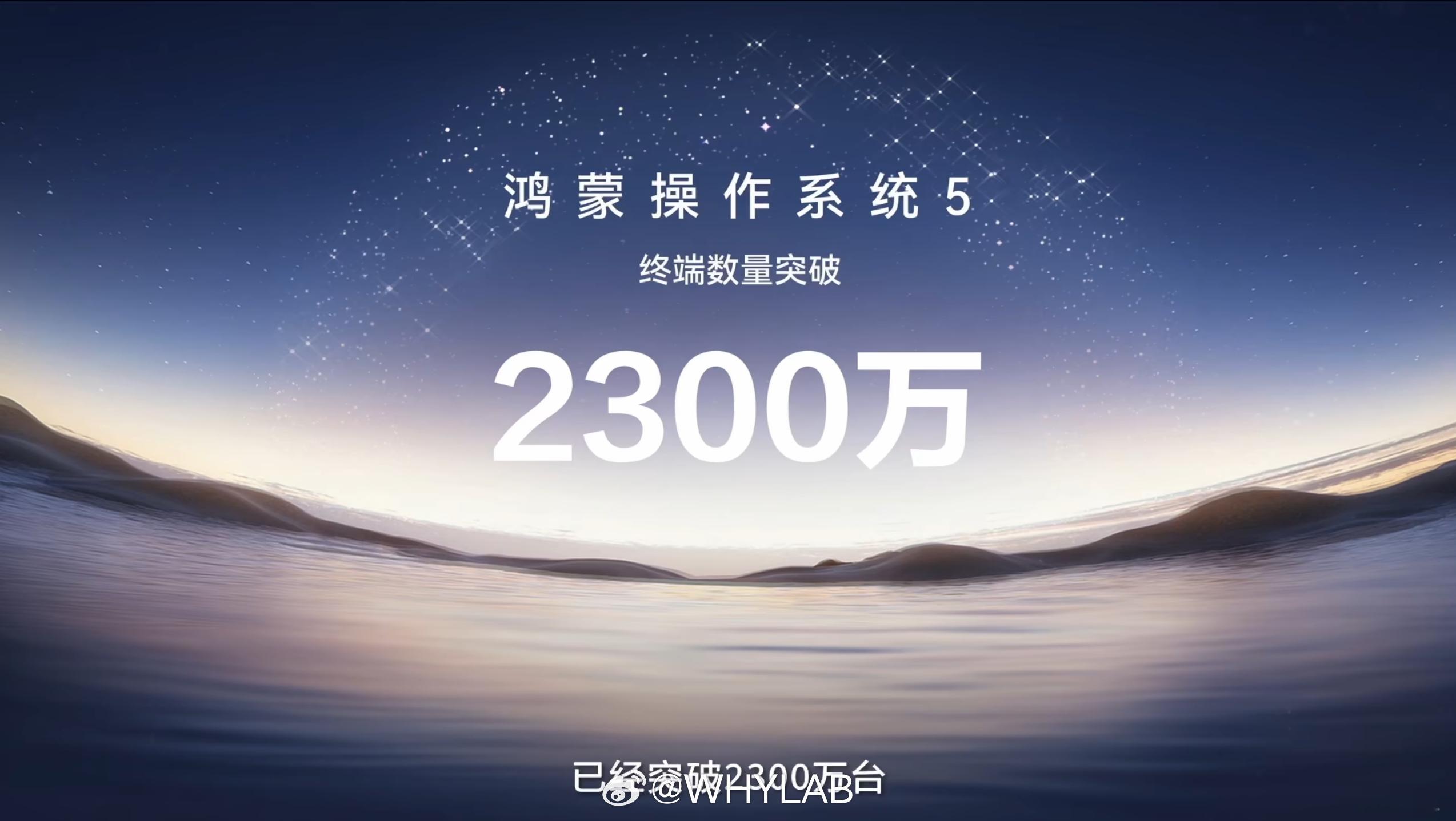 鸿蒙5终端设备超过2300万台，这就是鸿蒙速度：7月30日：鸿蒙