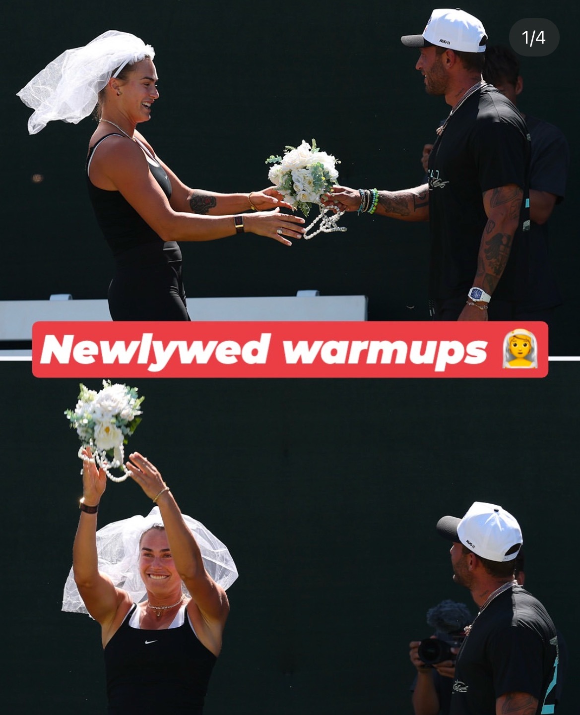 网球talking大会订婚后的萨巴伦卡，连训练都藏不住爱情的甜蜜💕