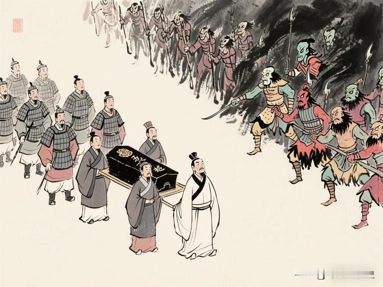 初平四年，宰相王衍率三万晋军护送司马越灵柩东归，队伍行至宁平时，突然遇到一支深目