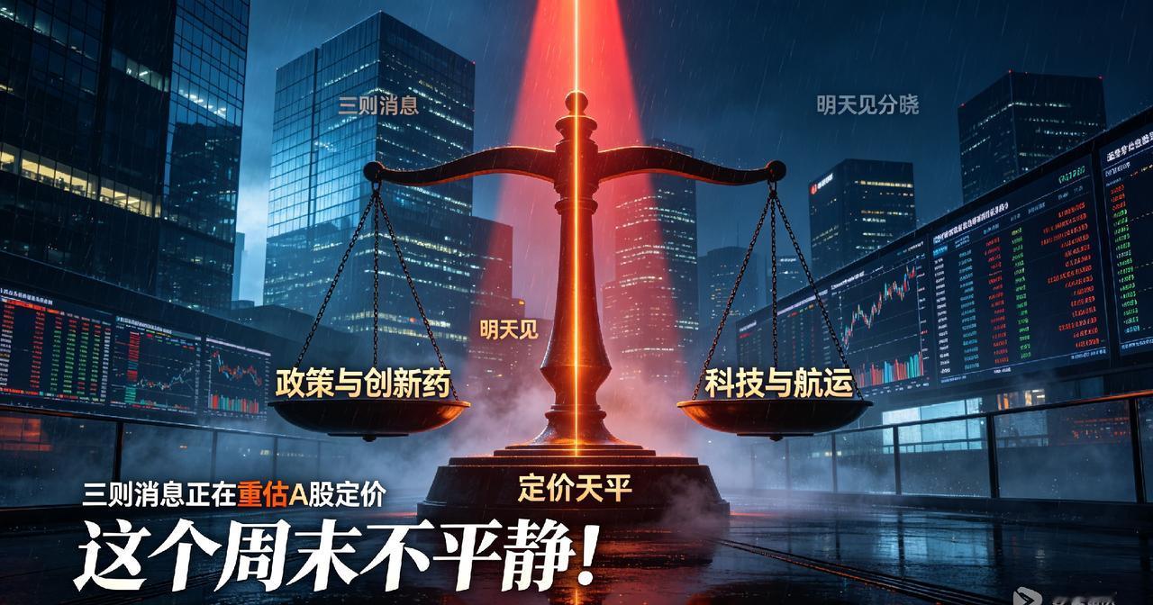这个周末不平静！三则消息正在重估A股定价，明天见分晓兄弟们，这个周末三份产