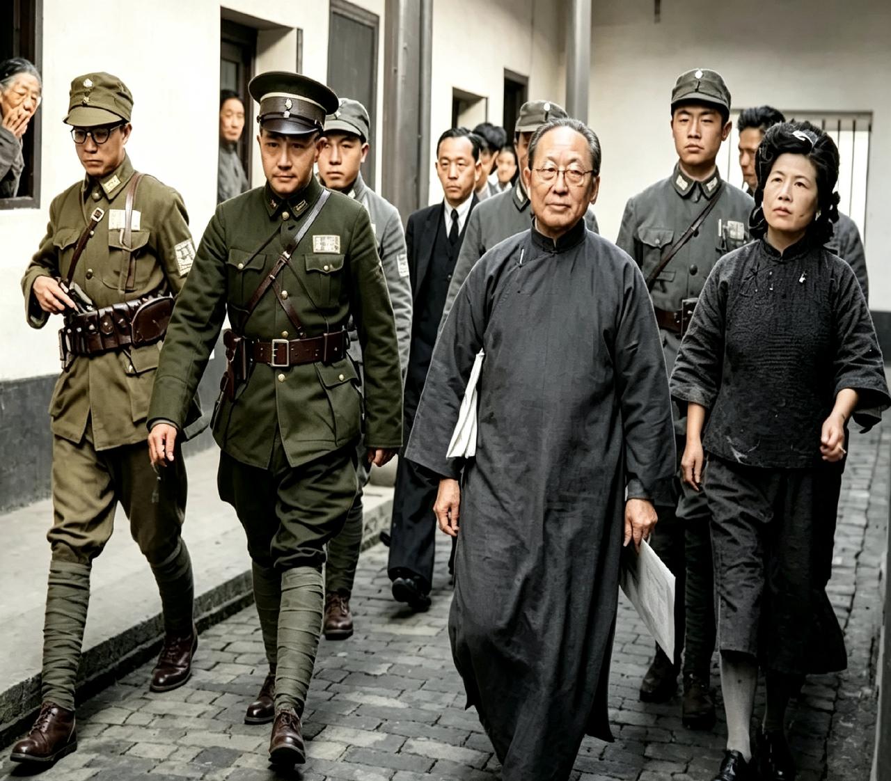 1946年，苏州。陈璧君被法警押着去受审，身上早没了当年的阔气。她板着脸，眼神挺