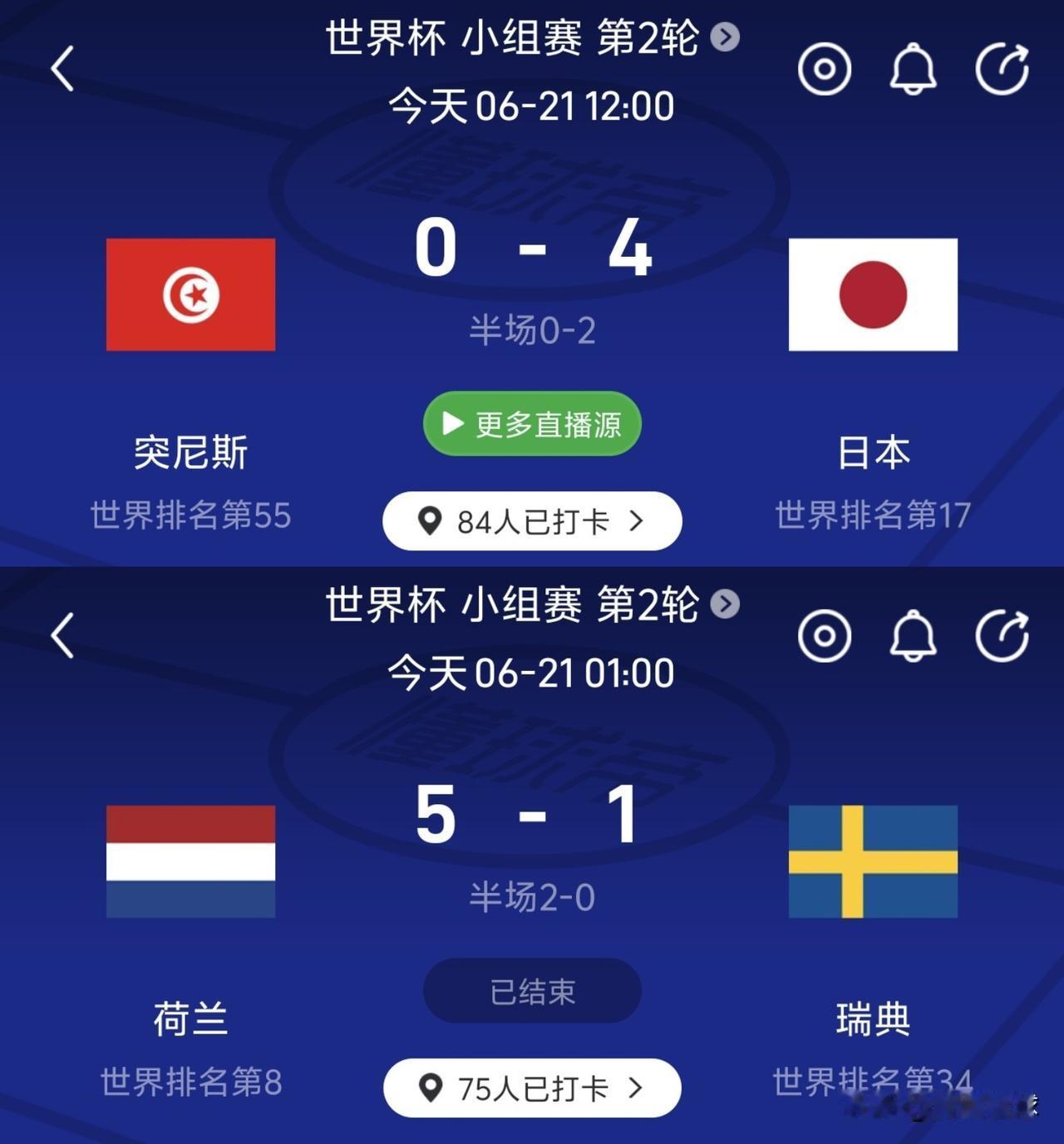 荷兰日本隔空对轰9球，疯狂刷净胜球，拼命争夺小组第一，因为他们都不想出线后碰巴西