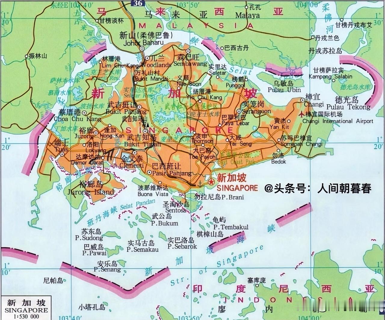 原以为新加坡本土就是一个独立岛屿，没想到它的版图南部海域及东北部海域上还分布着如