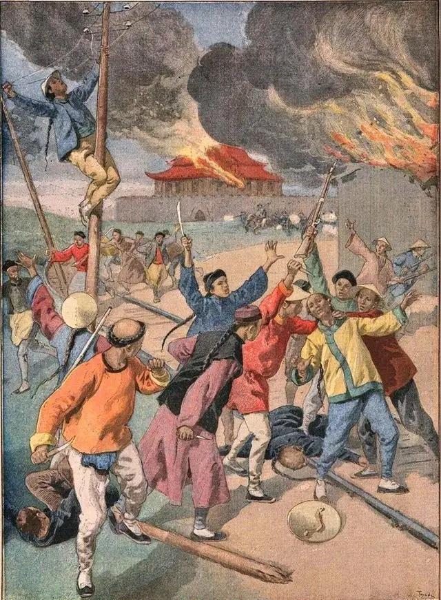 其实，真正彻底暴露出清朝反动本性的，是义和团。义和团成员都是汉人，但是打出的旗