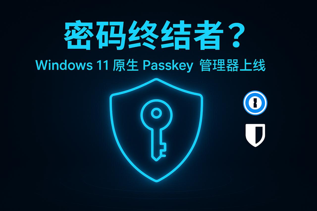Windows11扩展Passkey管理器支持：密码时代正在被系统级“淘