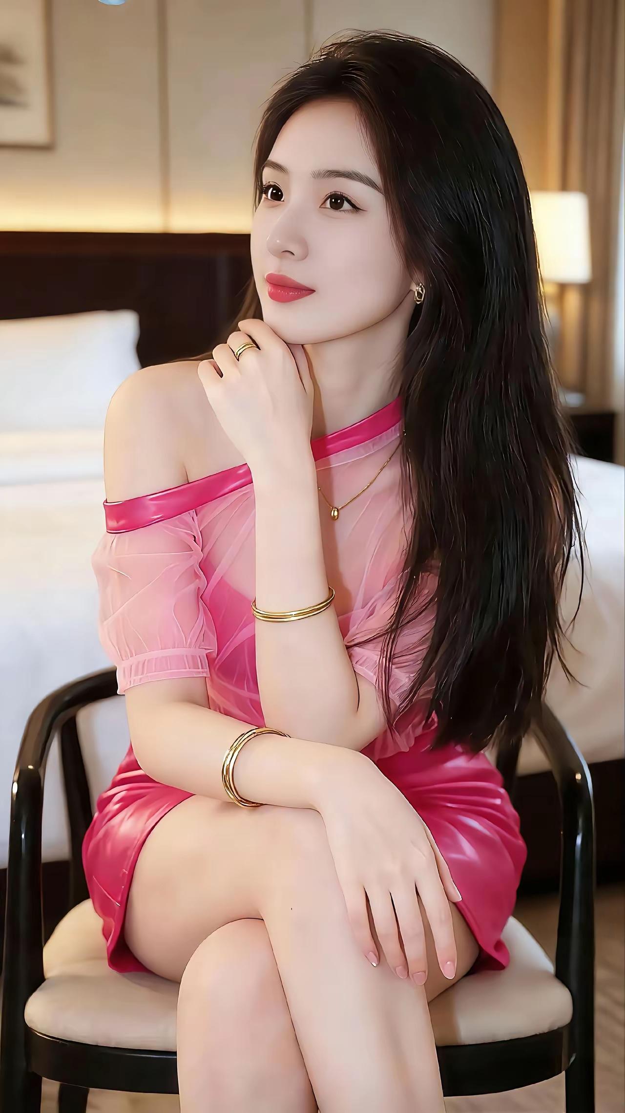 优雅粉色连衣裙，坐享宁静时光