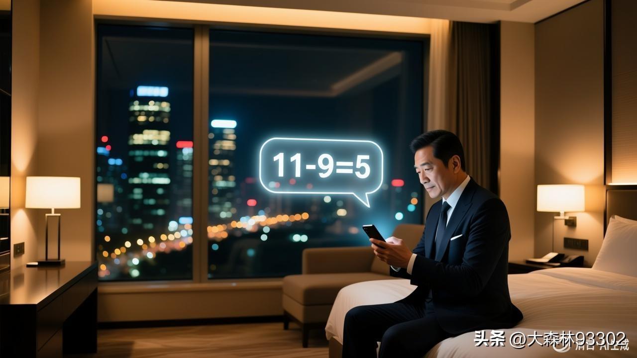 身价10亿的老总带着漂亮的女秘书出差，晚上开了两个房间。老总刚要睡觉，女秘书发来