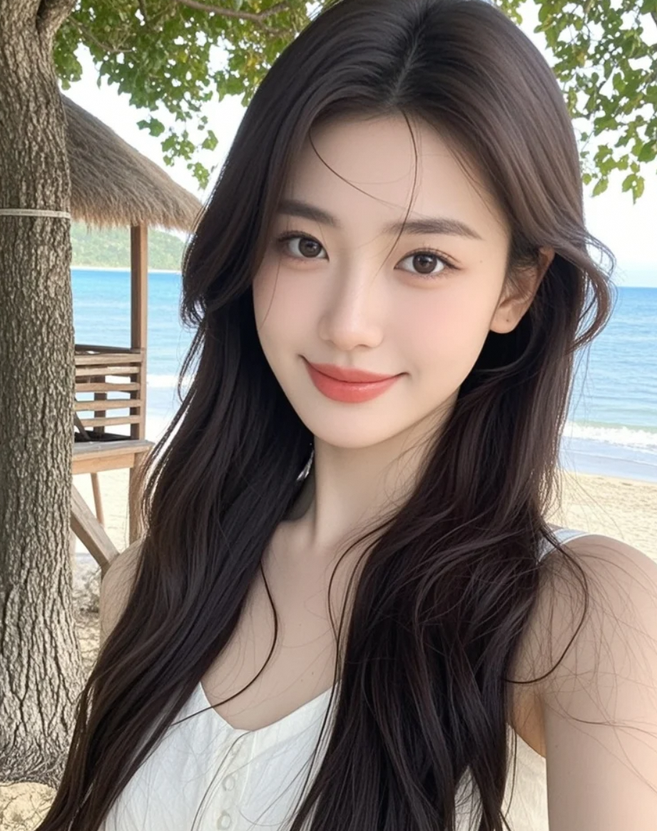 阳光太好，忍不住和大海合个影，像不像电影女主？