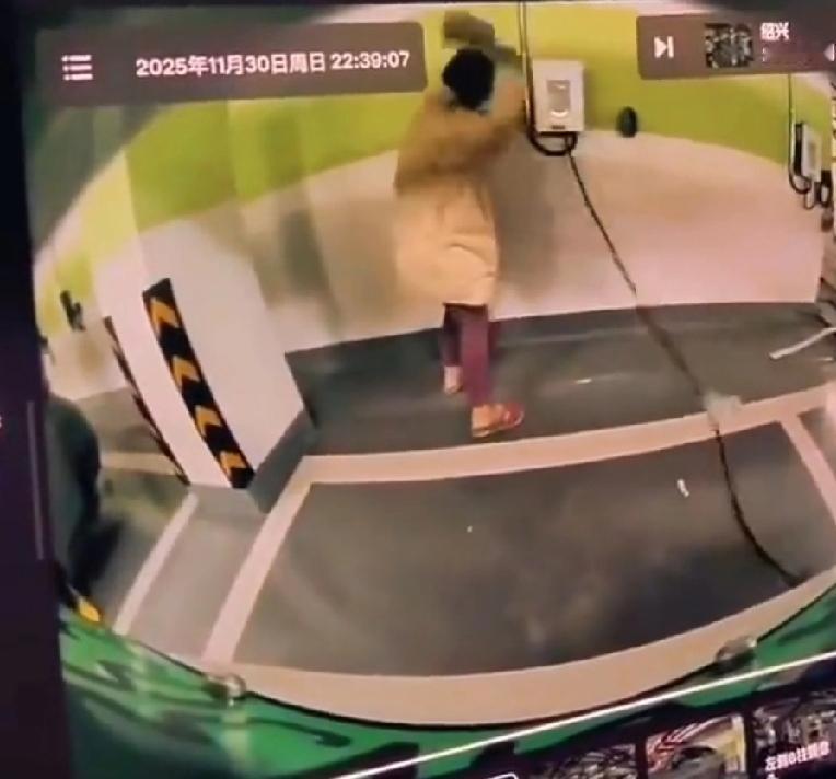 有仇还是有冤观象视频，12月6日黑龙江，某地下车库，一女子手中挥舞着明亮的菜刀