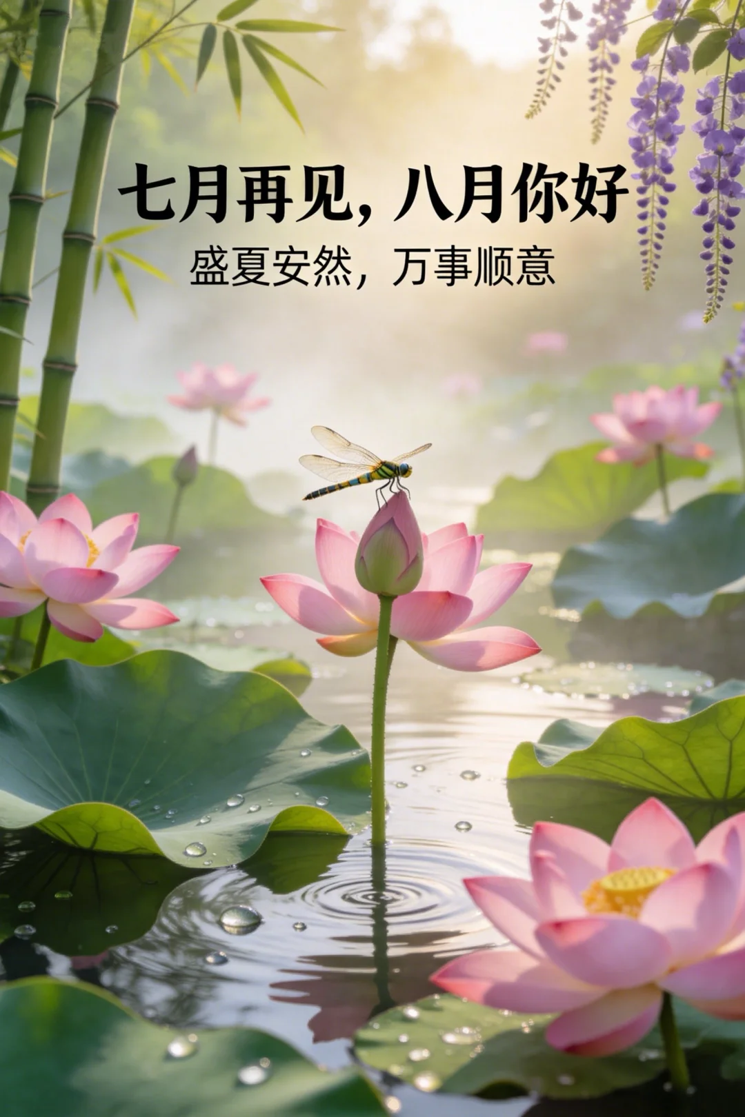 七月再见，八月你好图片海报壁纸