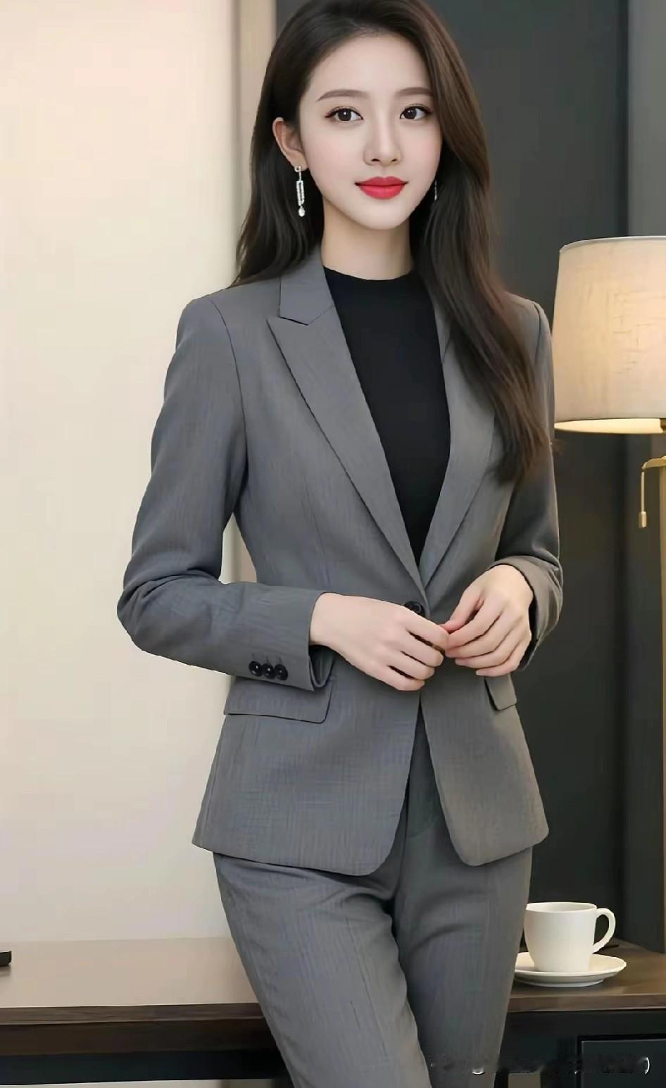 优雅职场风，黑白灰穿搭，自信满满！长腿可以穿短裤、短裙、西裤、牛仔裤等，但不一