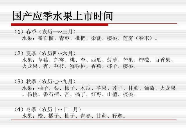 你可别再吃反季节的水果了! 国产水果成熟上市时间表