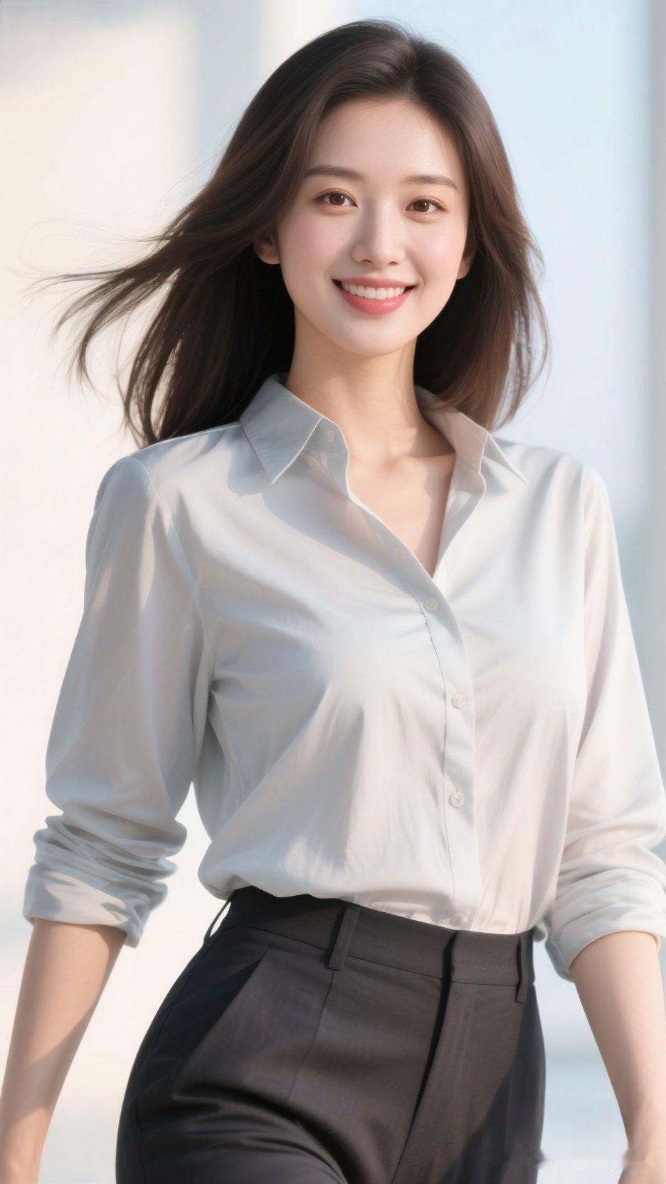 “春风拂面笑，白衣映日红”，这画面美得像诗。让我想起那首七言诗里“春风轻拂绿意生