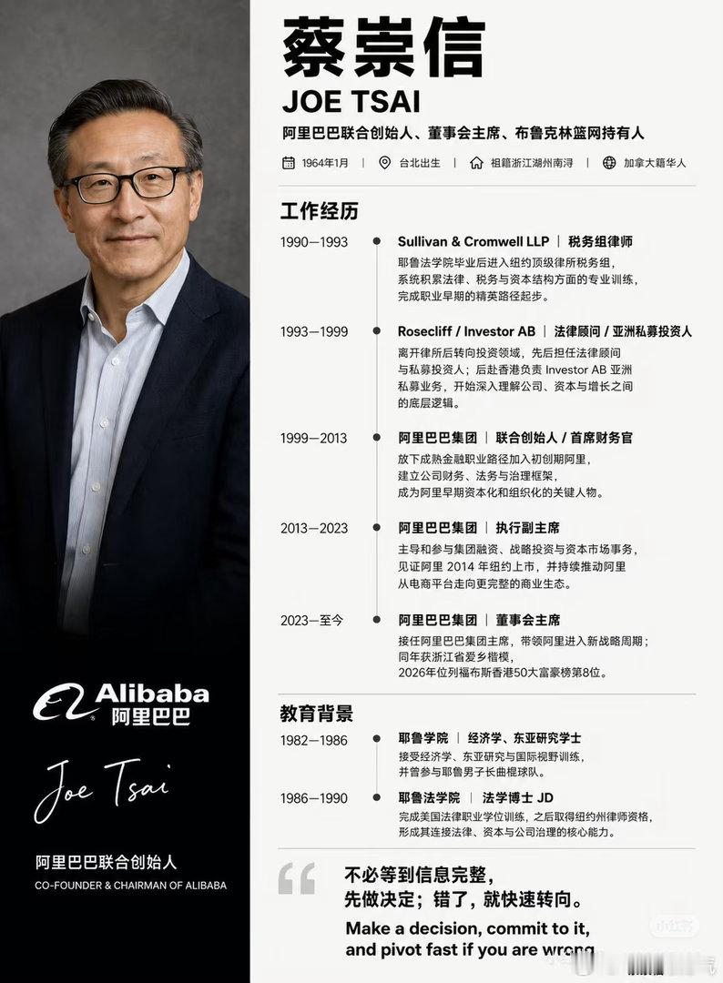 蔡崇信：那个放弃580万年薪，拿500块月薪跟马云干的“冤种”兄弟阿里巴巴另一位