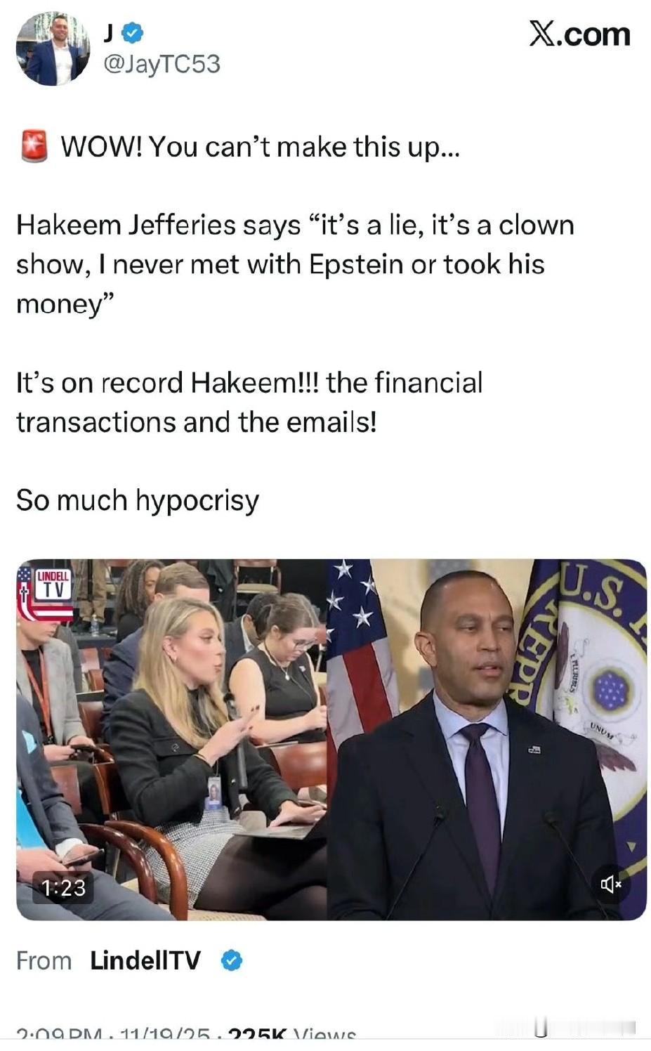 哇！你不能編造这个......HakeemJefferies说：“这是个谎