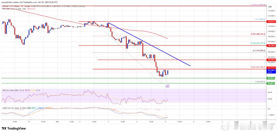 家人们，比特币最近跌得有点猛啊📉！从11.1万美元一路下跌，连105,00