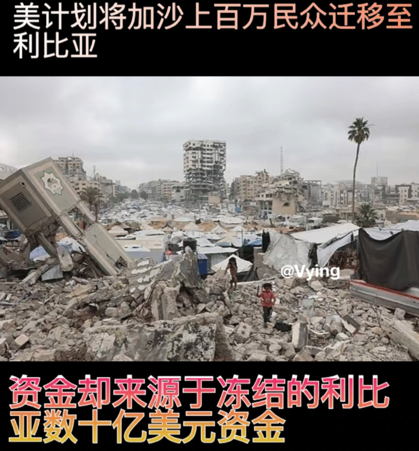 美想要将加沙数百万民众迁移至利比亚看到这个消息我是这么想的，如果美国跟以色列