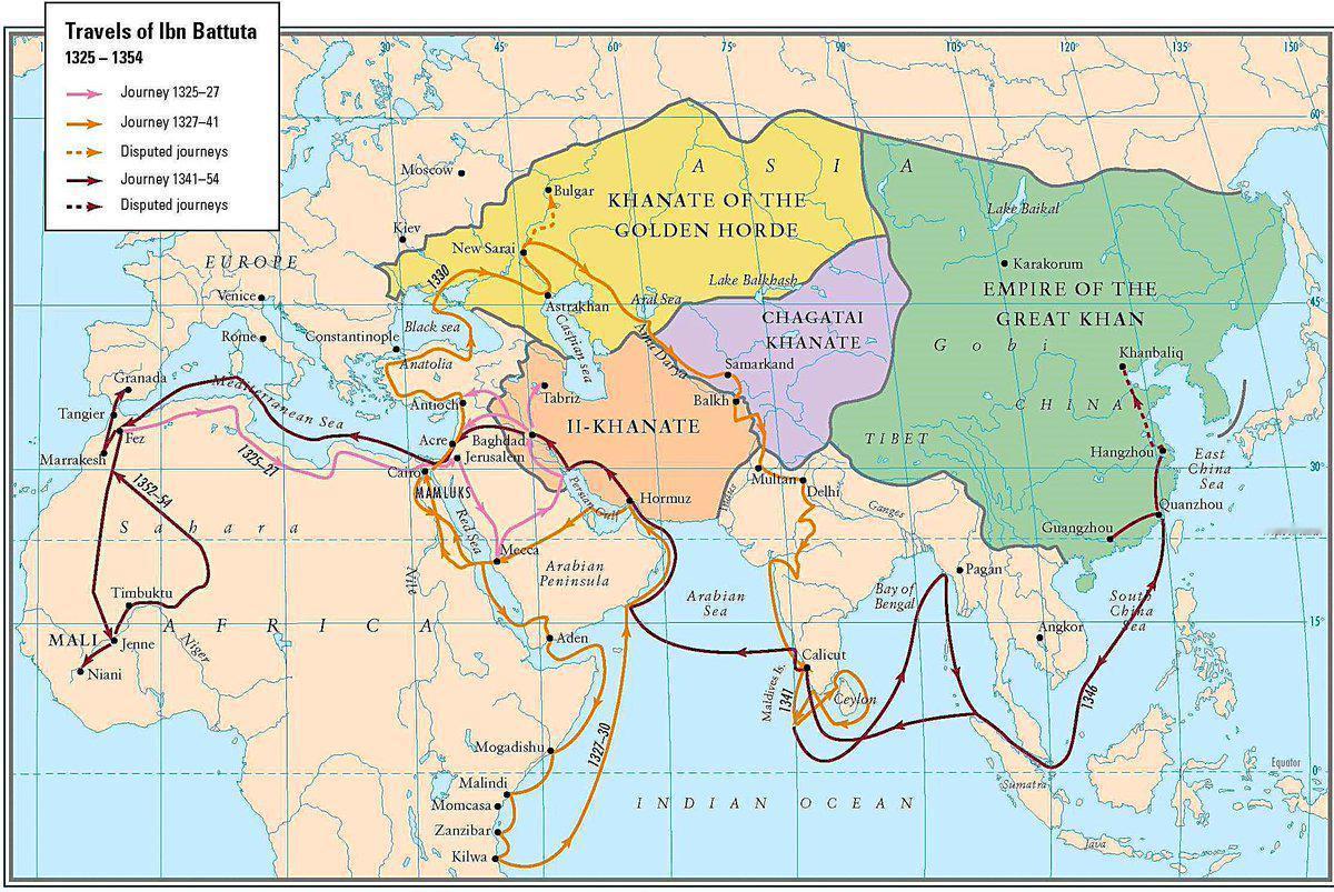 比马可波罗还厉害的古代旅行家——伊本·白图泰！伊本·白图泰是一位来自北非摩洛哥丹