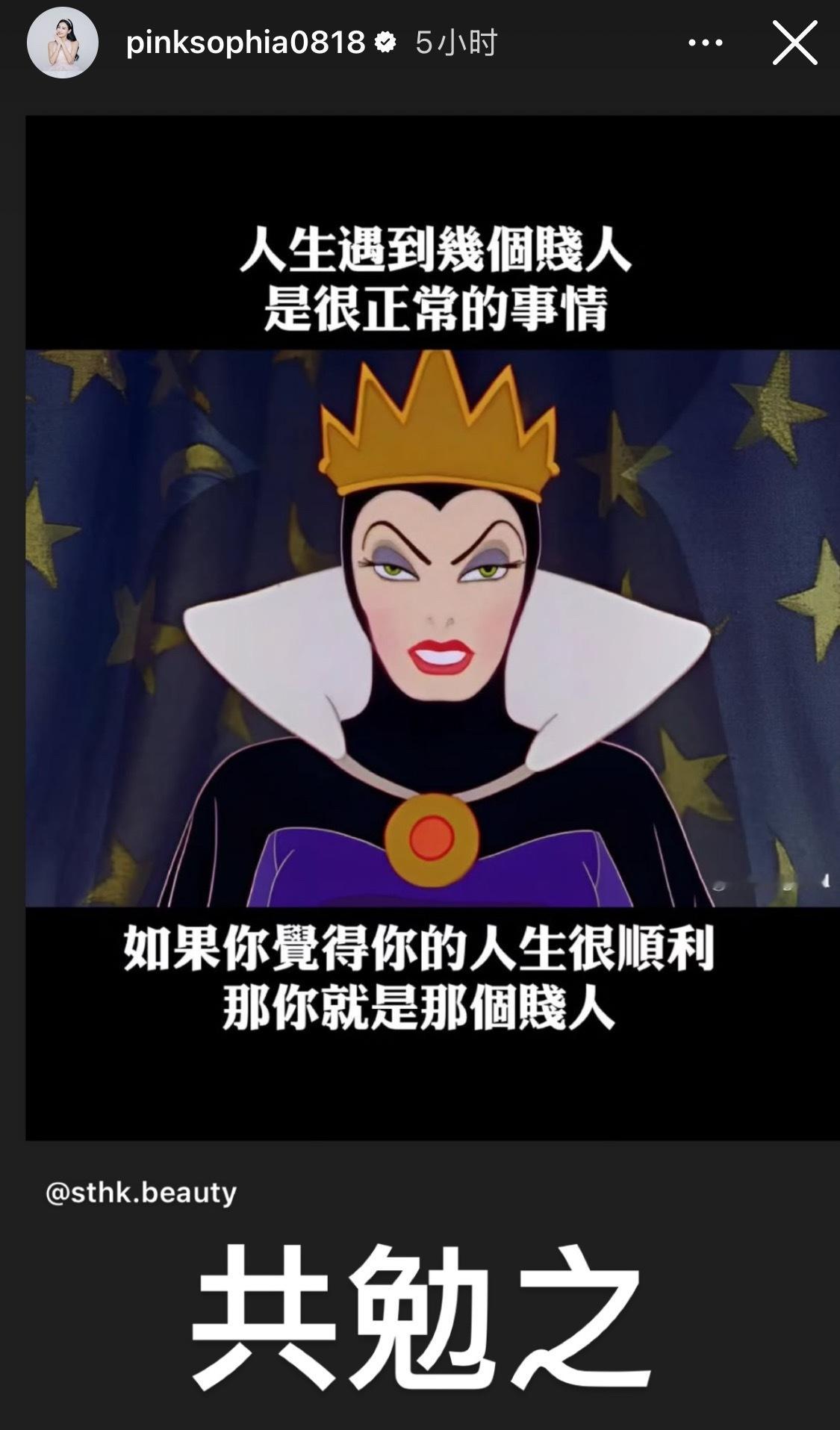 王思佳更新ins，她嘴可真硬，晒出了一张图“人生遇到几个🗡️人是很正常的事”。