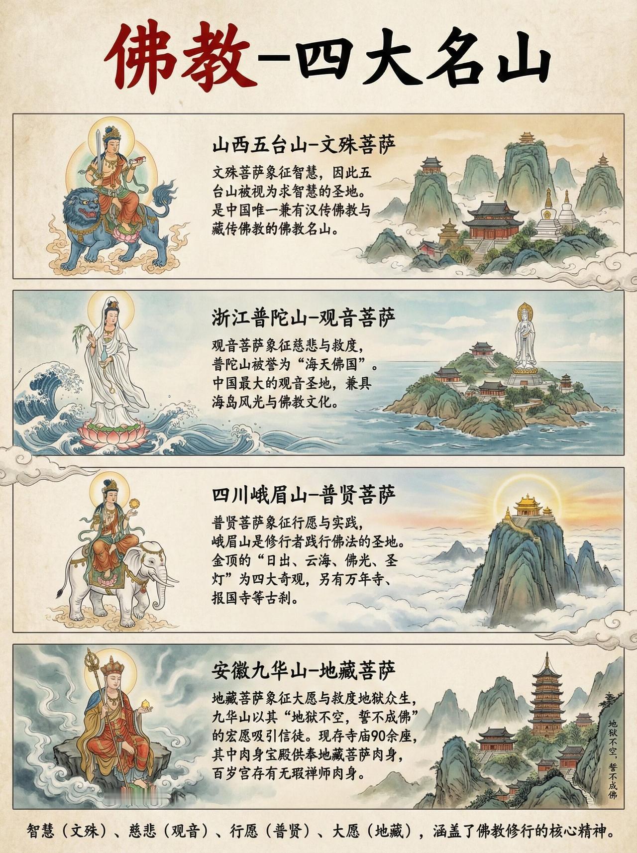 中国的四大佛教名山...