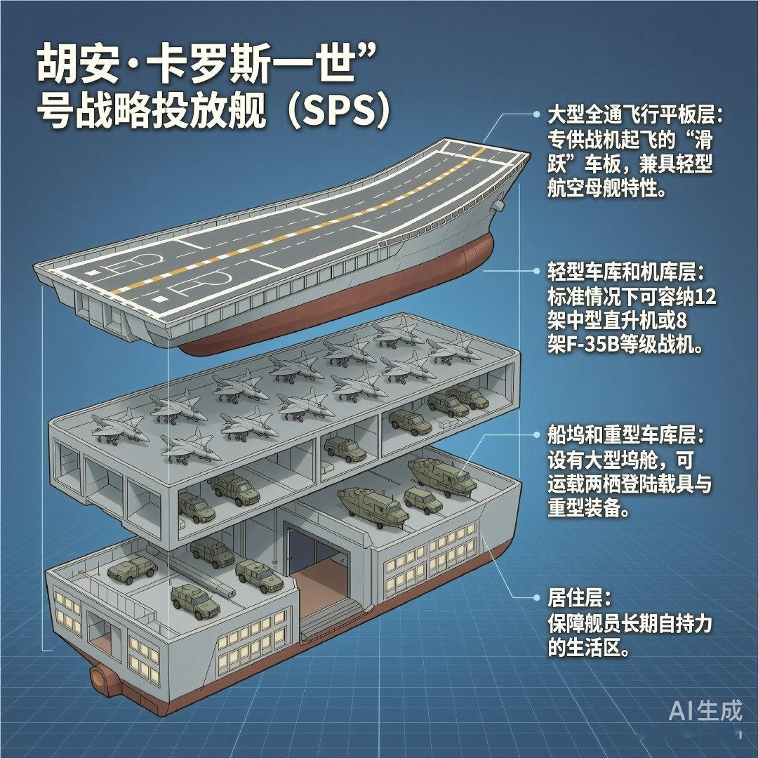 军事ai新视野西班牙“胡安·卡洛斯一世”号战略投送舰“胡安·卡洛斯一世”号是西