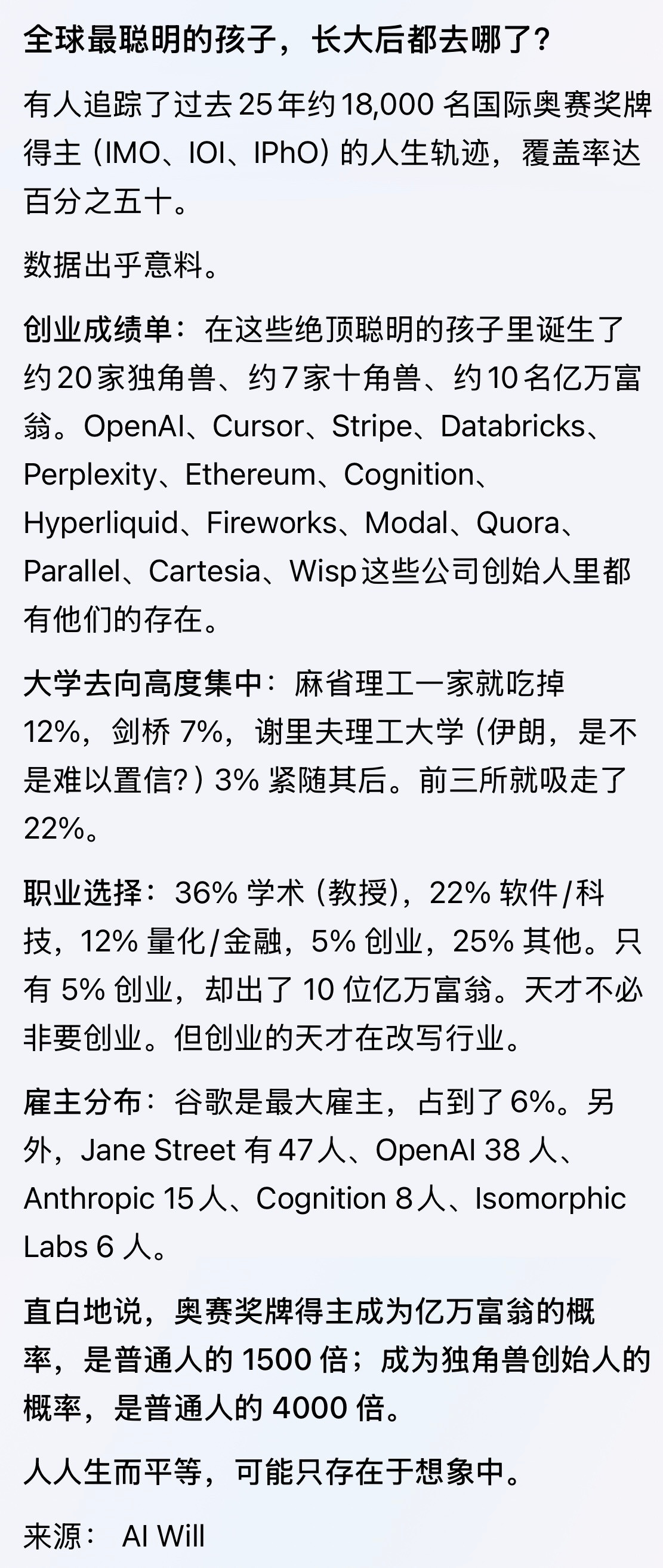 全球最聪明的孩子，长大后都去哪了？聪明人材视野