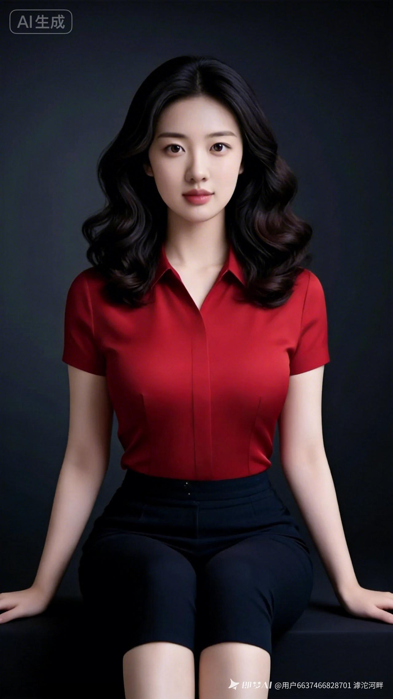 优雅红衣少女，尽显时尚魅力！