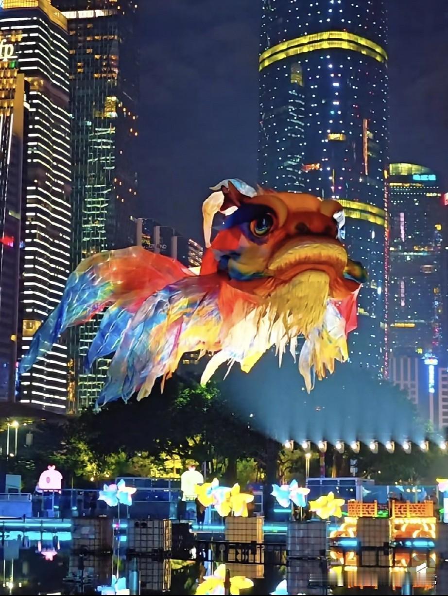 鳌鱼“活”了，广州珠江今晚要炸场!广州灯光节彩排图直接从沙发弹起来——那只
