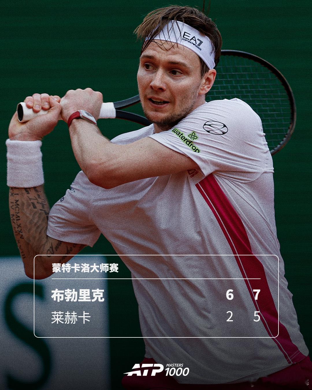 布勃里克首进赛会八强ATP1000蒙特卡洛大师赛第三轮，8号种子布勃里克以6-