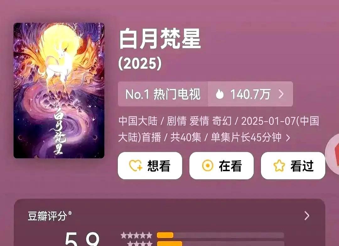 白鹿这次尴尬了，仙侠剧作品豆瓣评分不及格，连续仙侠剧题材作品扑街，《临江仙》一开