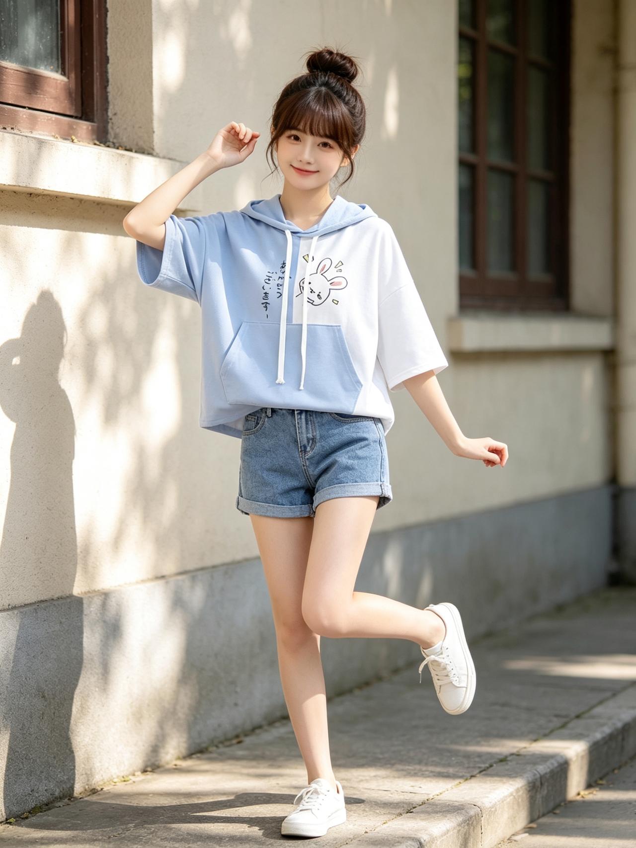 元气满满的一天，从清新穿搭开始！🌞👕👖👟少女感穿搭的精髓是什么自然清新