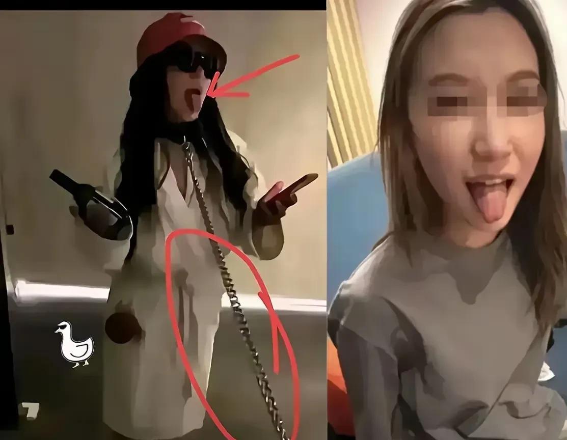 大连工业大学这个女的戴着狗链子被人牵着简直猪狗不如自己都不把自己当人自