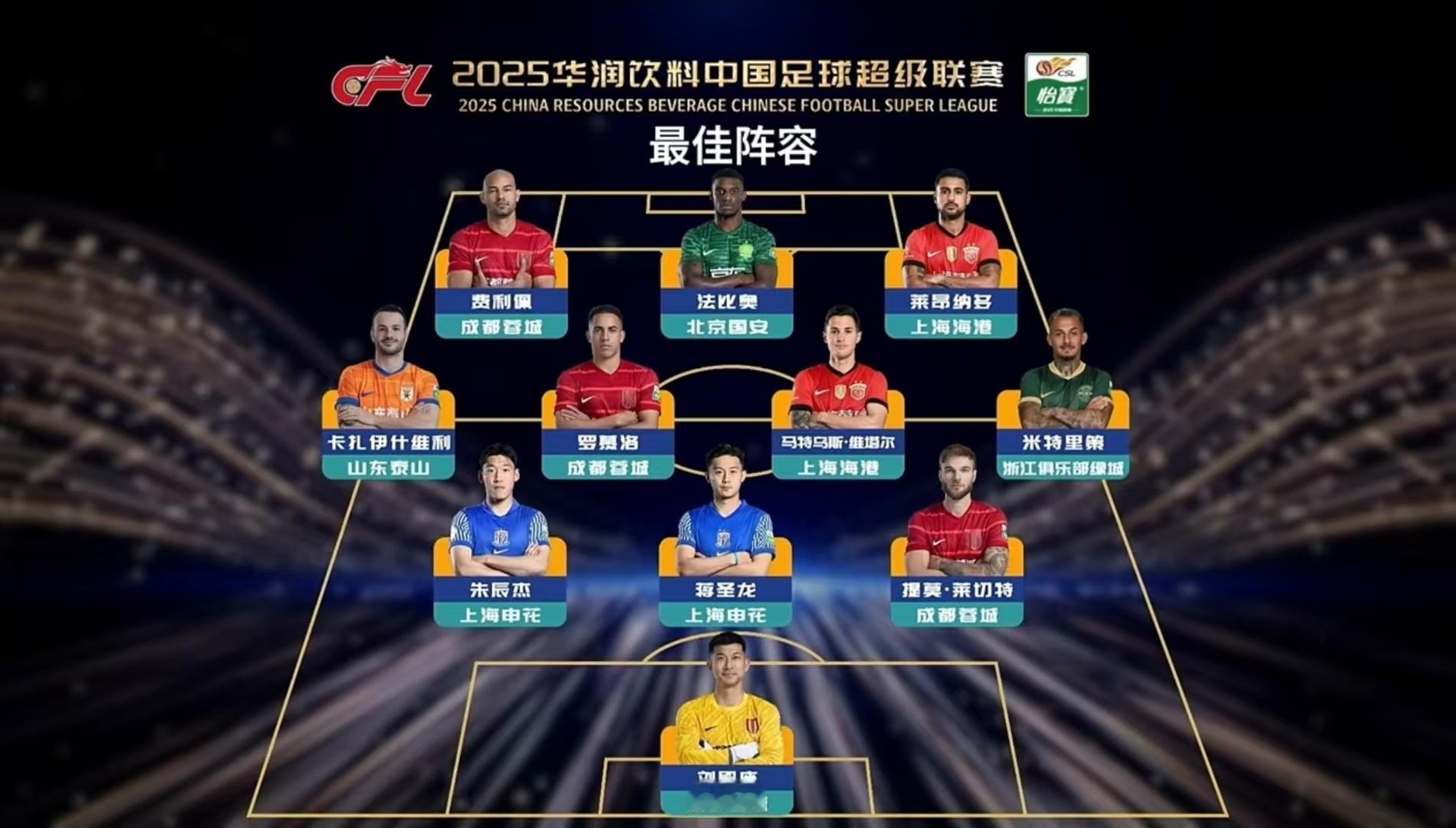 申花的两个主力中后卫都进了最佳阵容如果申花有球员进入最佳阵容，那么最配的人也应该