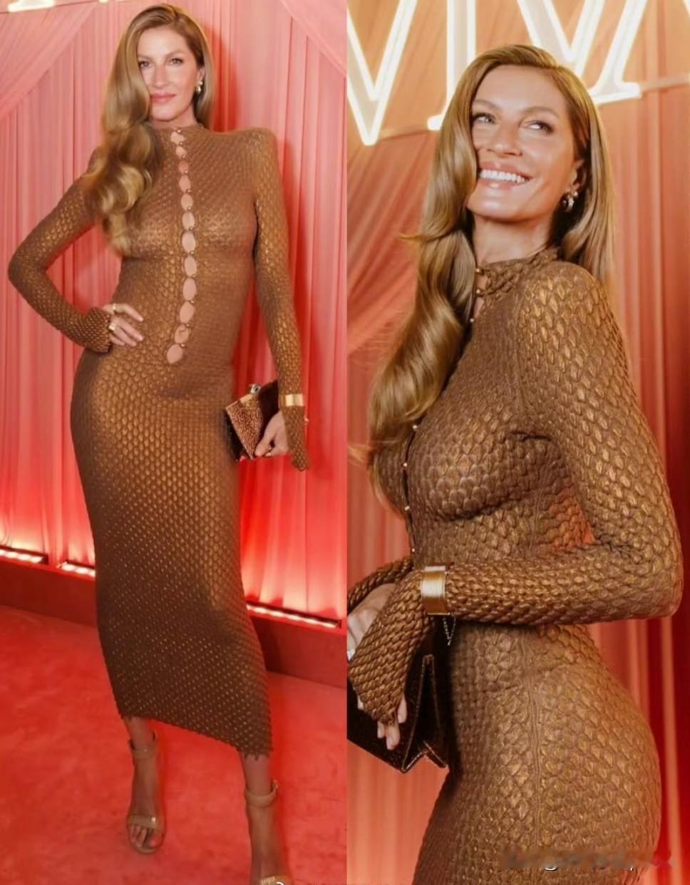 吉赛尔这身材真的挑不出毛病啊！生了仨娃还能这么紧致，超模自律真不是吹的。H腰这