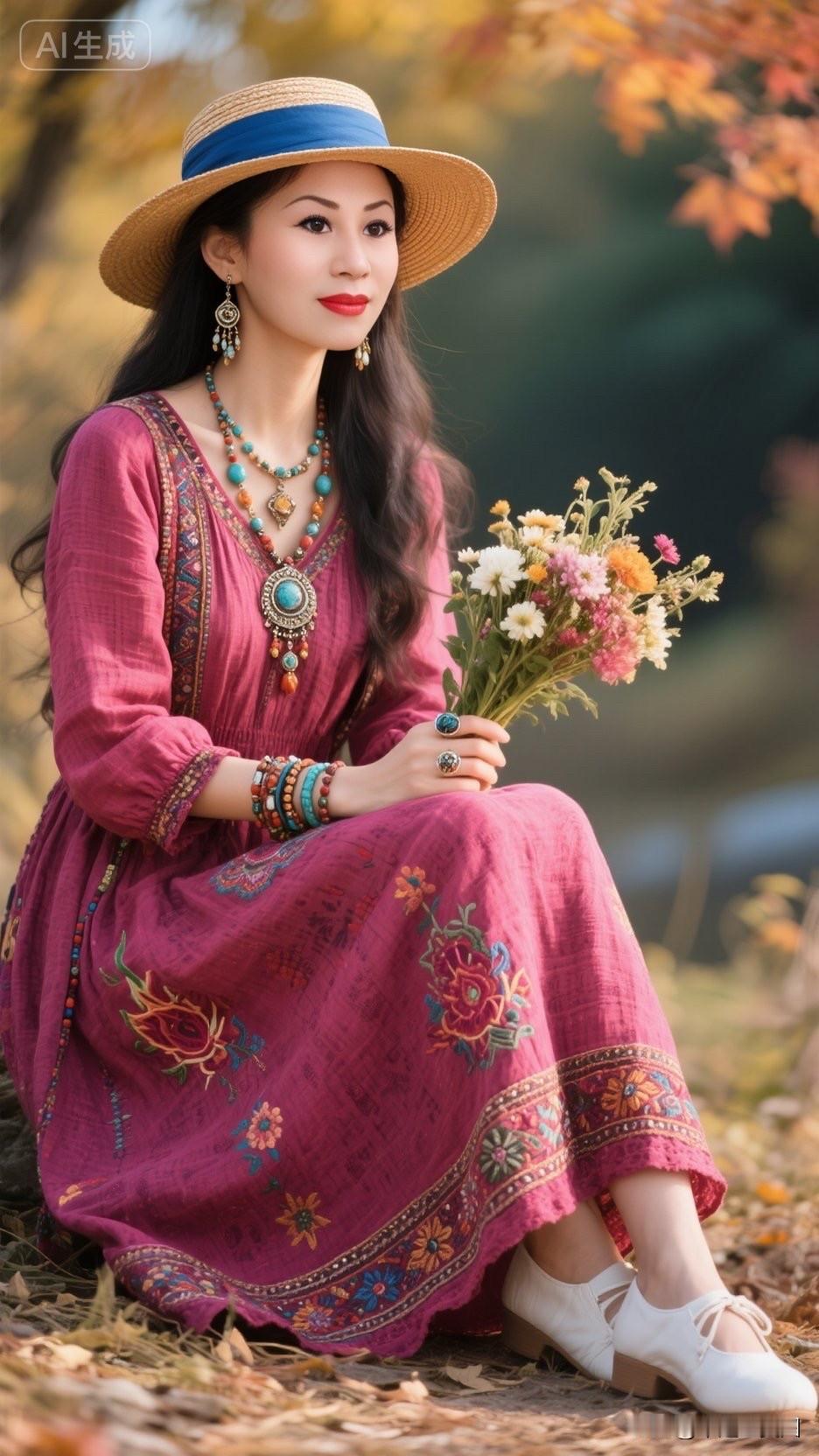 秋日野餐，花束相伴，复古风情，美不胜收！🌸🍂