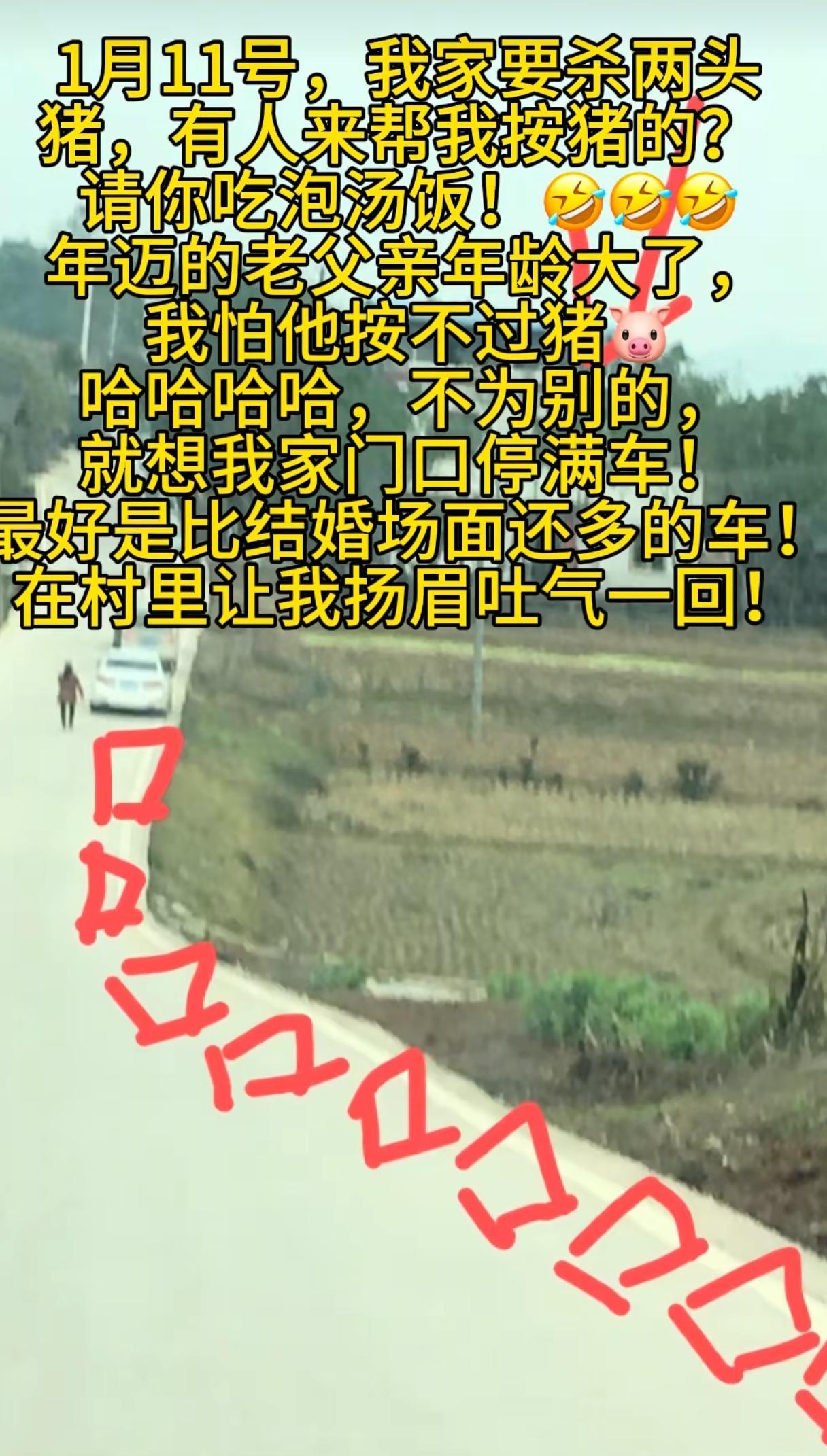 呆呆姑娘1月9日发贴，征集热心网友11月到她家杀年猪、吃刨猪汤（图一），当时她完