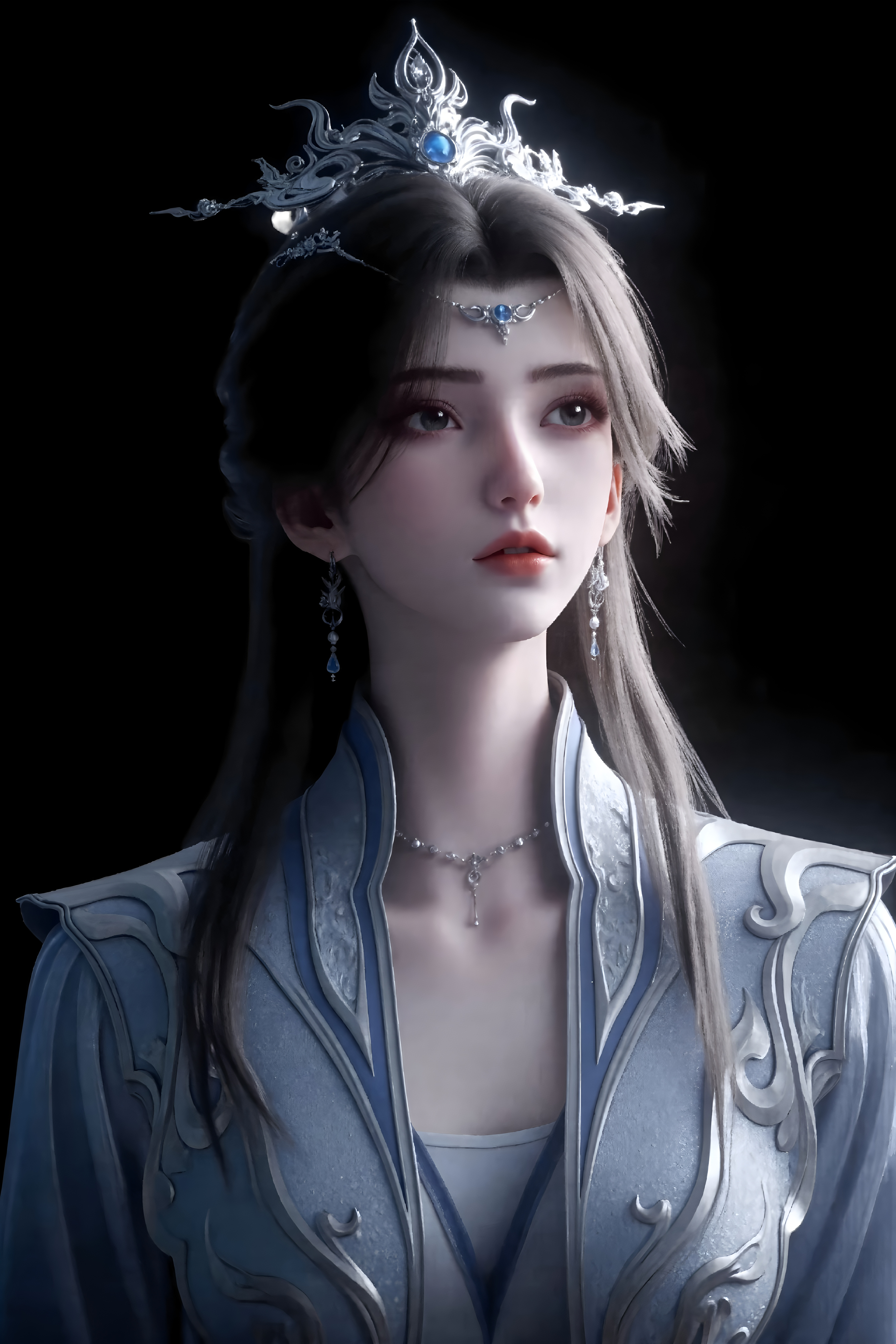 国漫女神竖屏高清壁纸分享：她叫李慕婉她很漂亮，像莲花仙子一般！