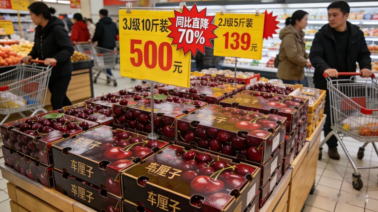 车厘子价格大跳水2025年冬，曾被誉为“水果贵族”的车厘子迎来价格“大跳水”，