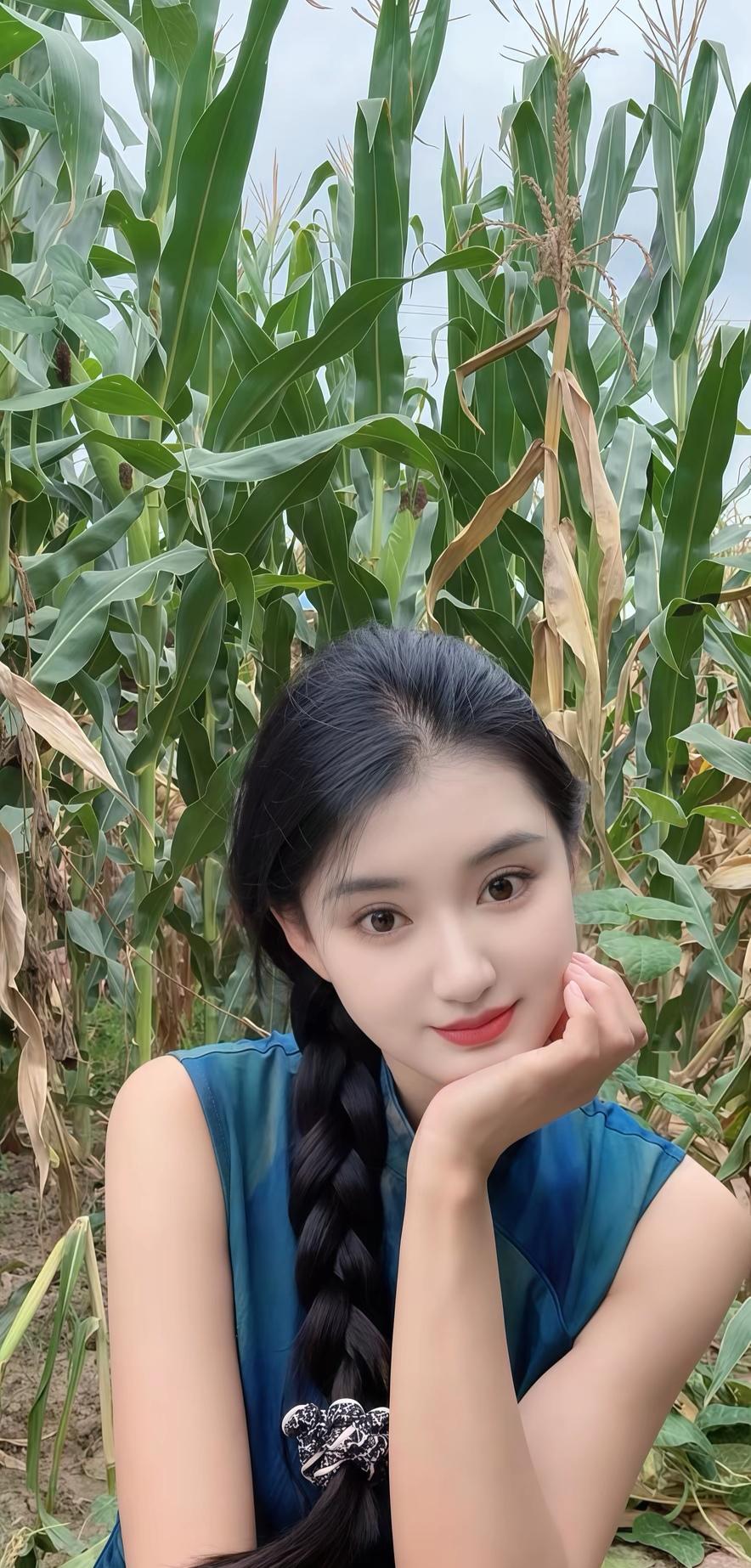 田间少女倚，笑语动芳心。