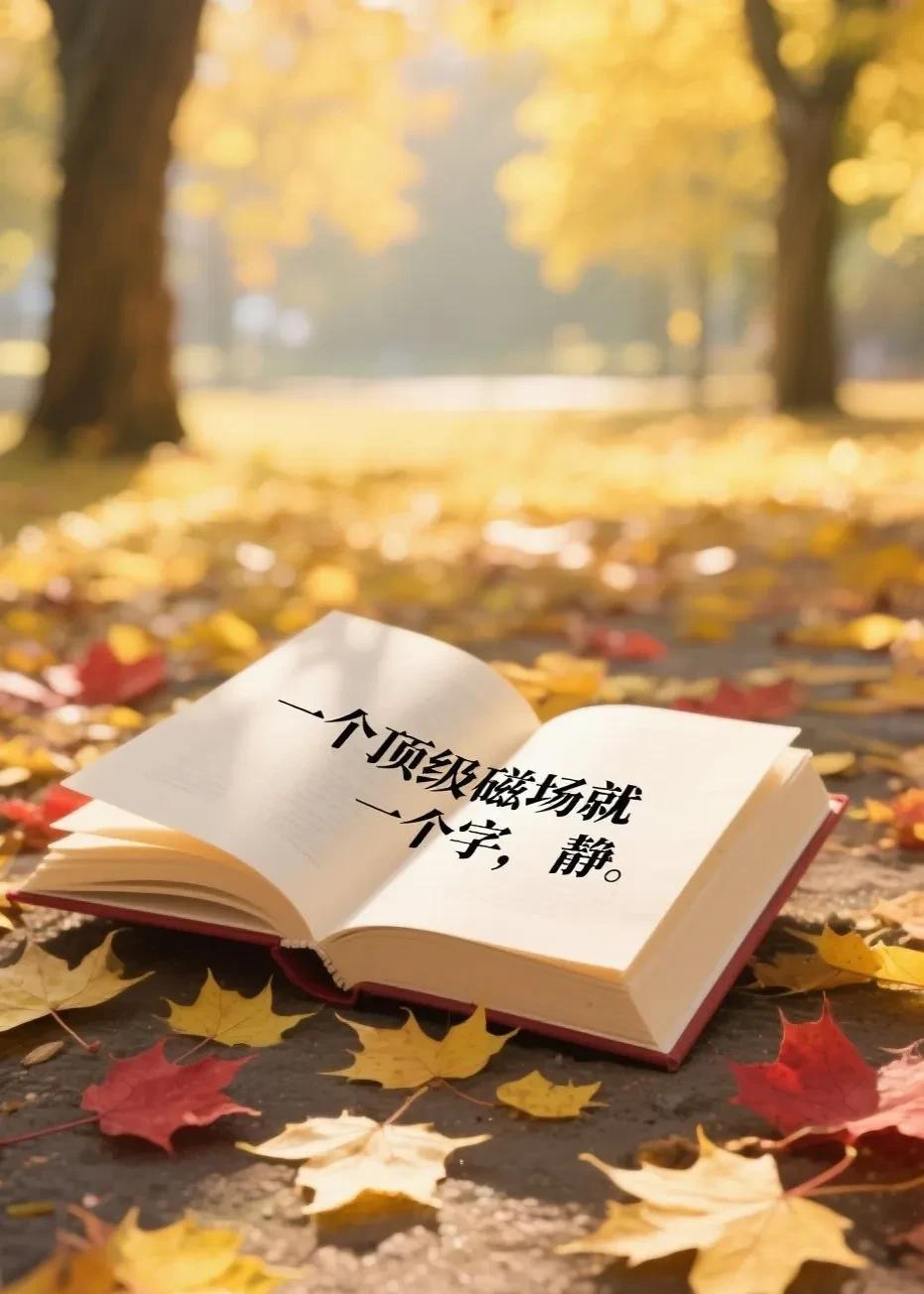 一个人最顶级的磁场就一个字：静静，是喧嚣世界里的定海神针。心如果浮躁，如狂风