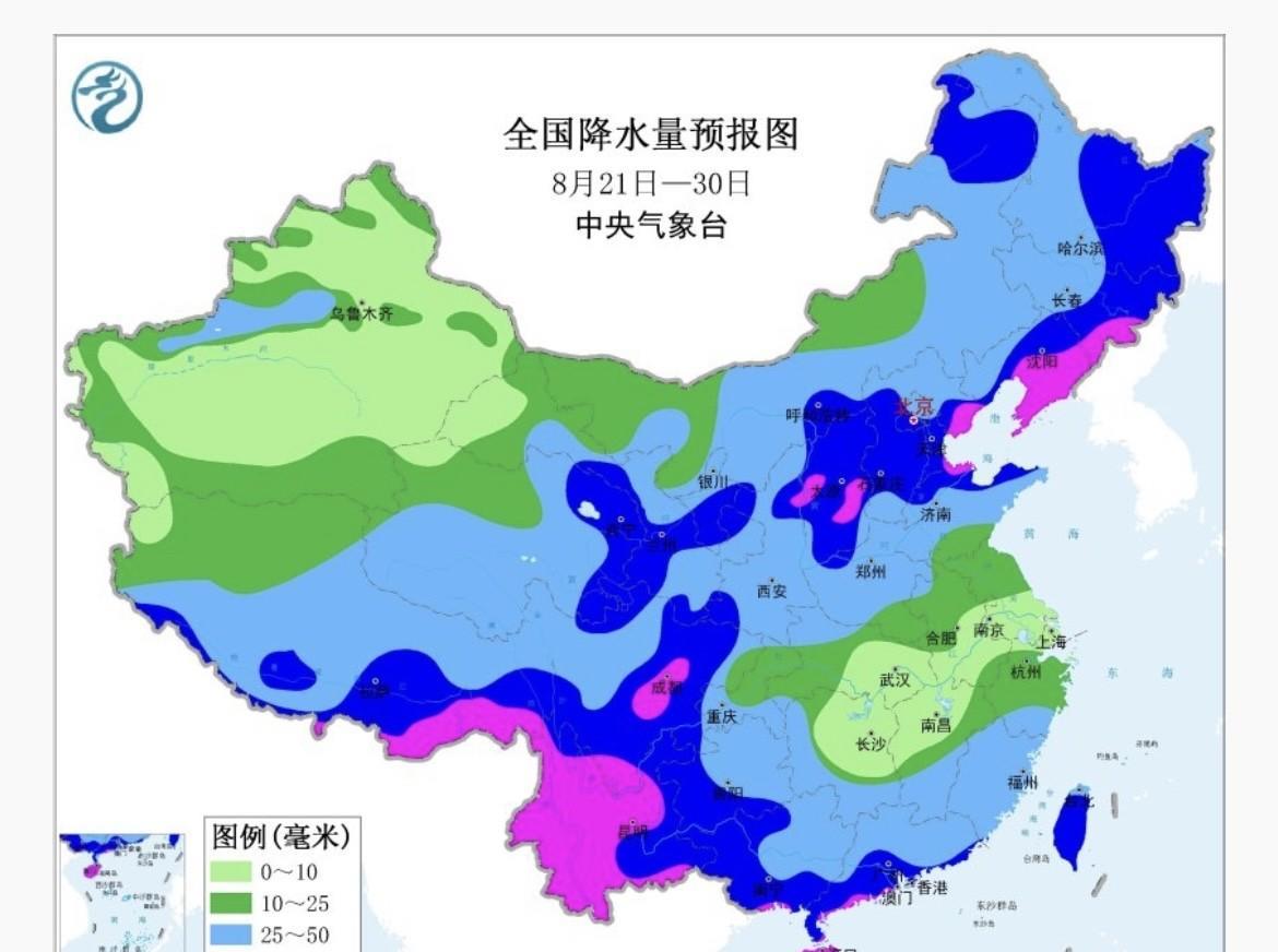 【下旬天气预报】最新报来看展望8月下旬，我国天气趋势为“东低西高”环流发展。主