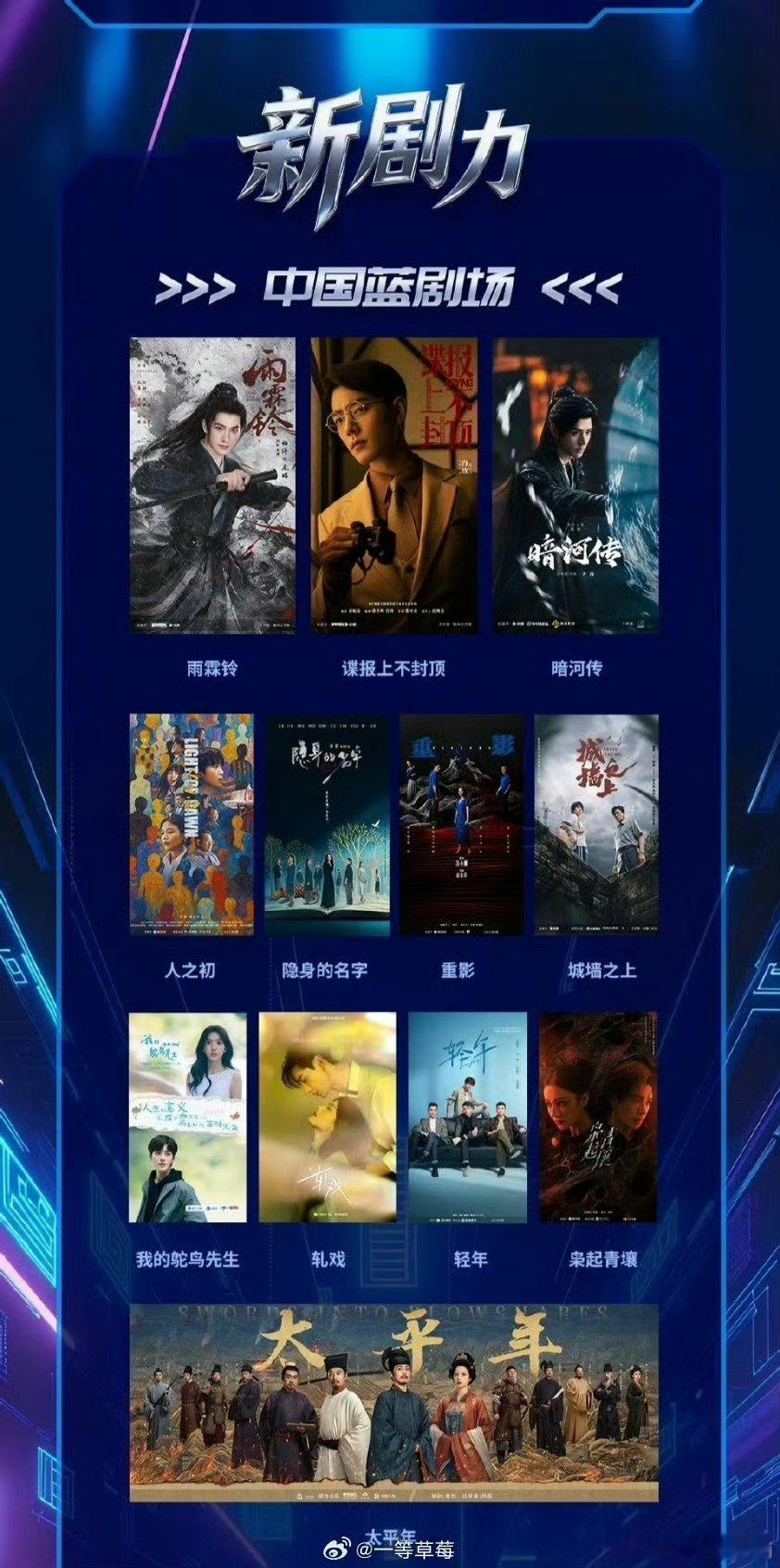 浙江卫视Q4—明年拟播出剧集片单《谍报上不封顶》肖战、周雨彤《暗河传》龚俊
