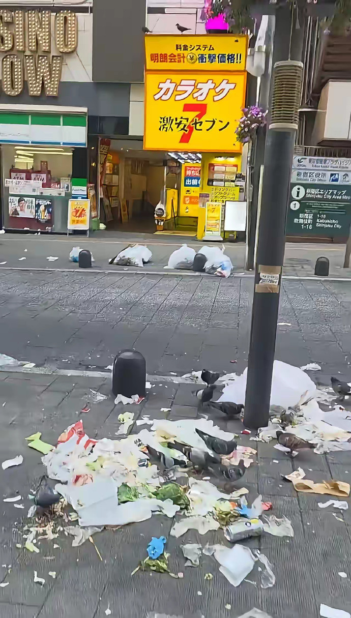 日本某地街头垃圾遍地…，那些忙着在世界杯赛场捡垃圾的日本人肯定还没回国！
