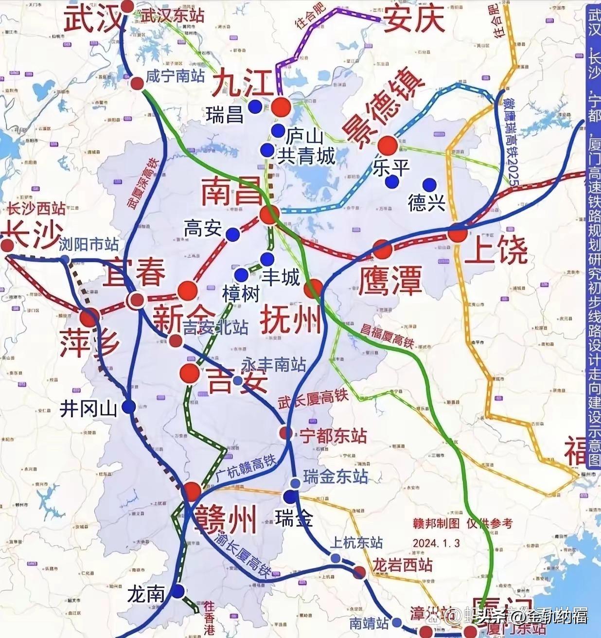 都说江西和湖南是亲老表，然而湘赣之间漫长的边界上铁路少的可怜，就3条铁路（沪昆普