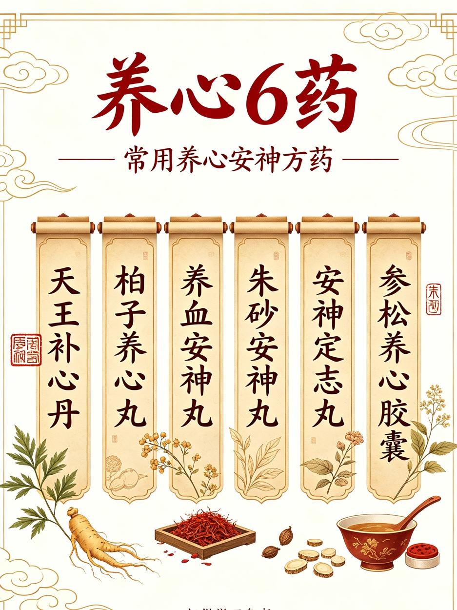 养心六药、养肾六药、养肝六药、养肺六药、养脾六药，30个中成药一文总结：一、