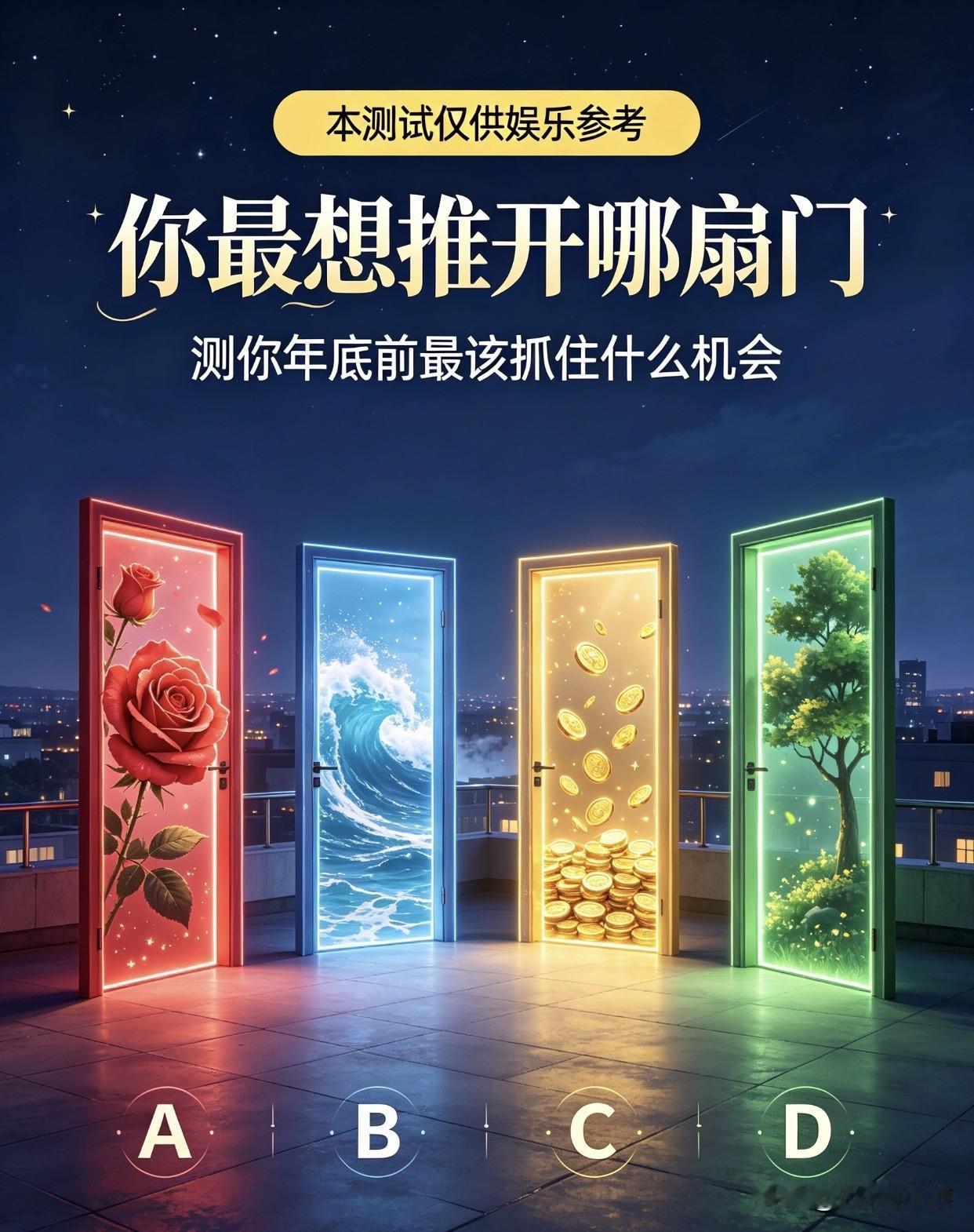 你最想推开哪扇门测你年底前最该抓住什么机会
