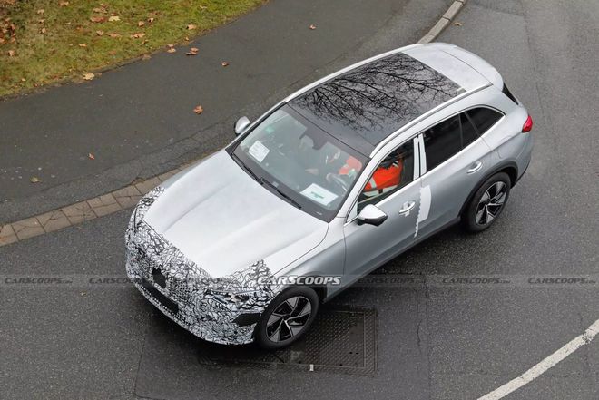 2027款奔驰燃油版GLC SUV改款曝光, 换装巨型格栅