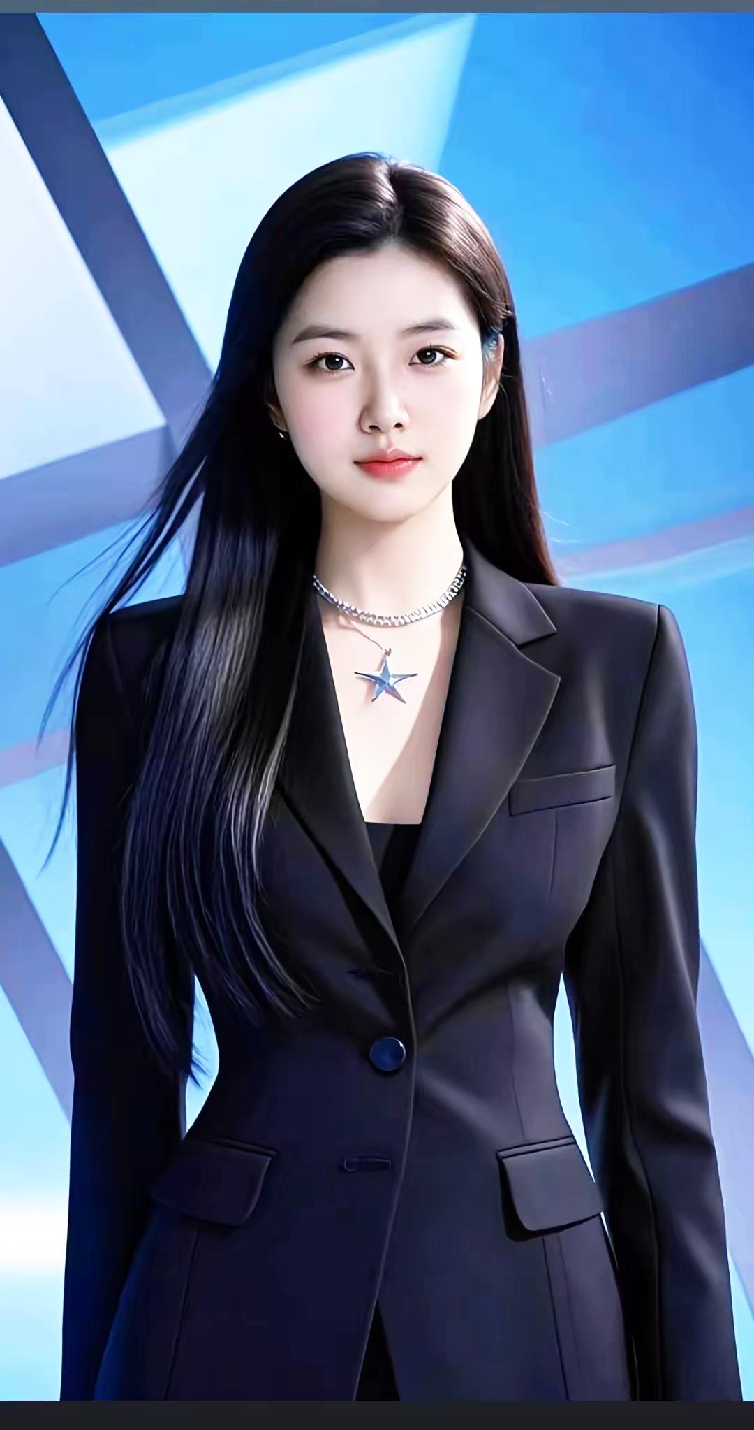 职场女强人，自信满满，星形项链闪耀！